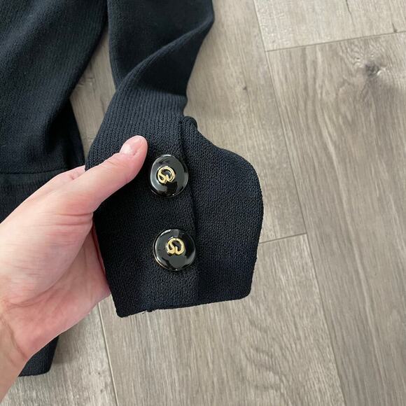 St. John Black Santana Knit Skirt Suit Set - Picture 3 of 8